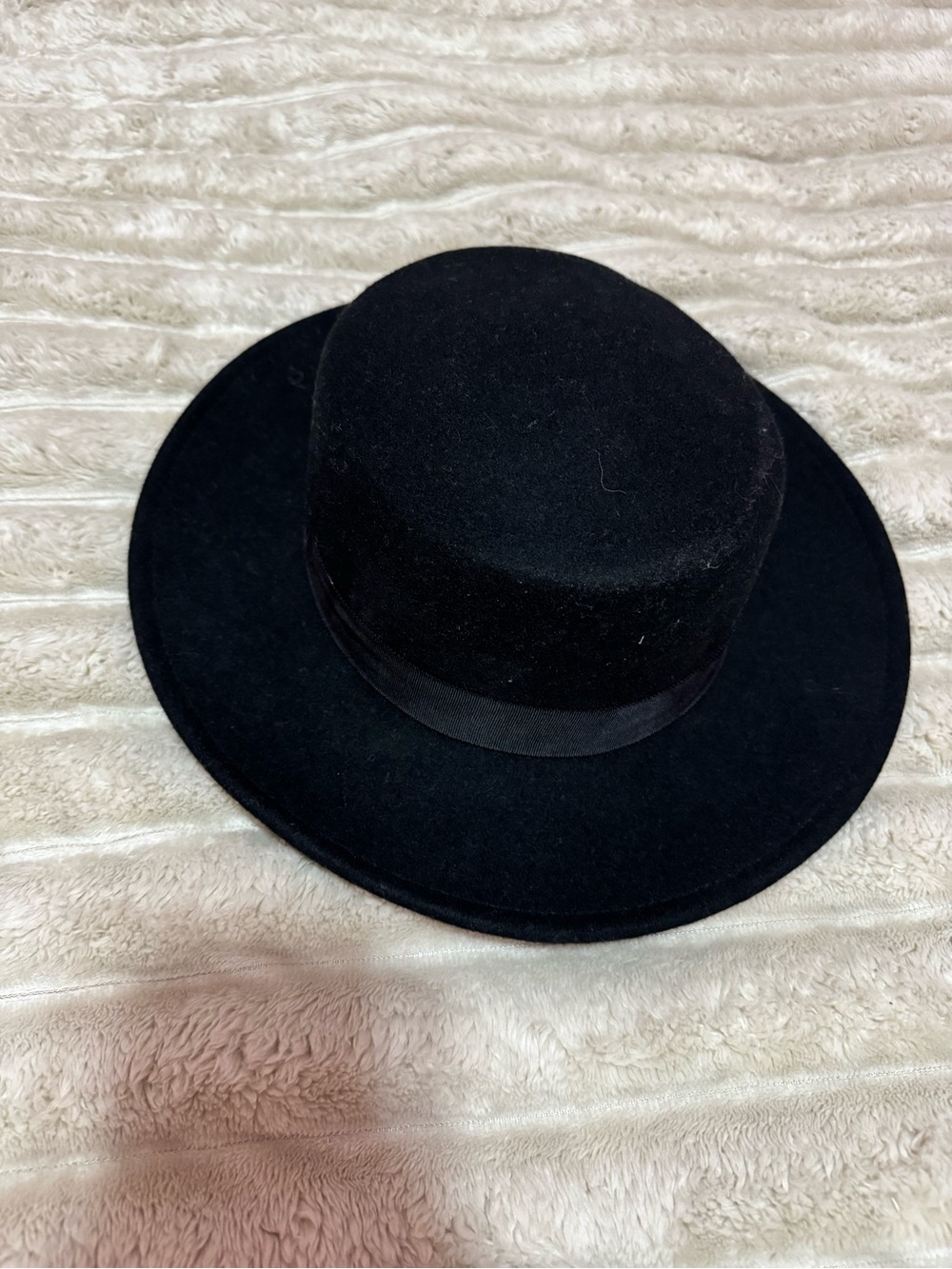 Aldo Black Felt Wide-Brim Hat